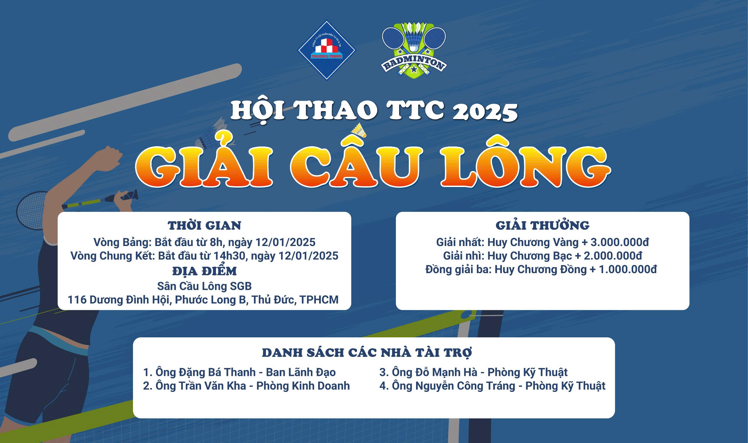 CHÍNH THỨC KHỞI ĐỘNG GIẢI ĐẤU CẦU LÔNG HỘI THAO TTC 2025