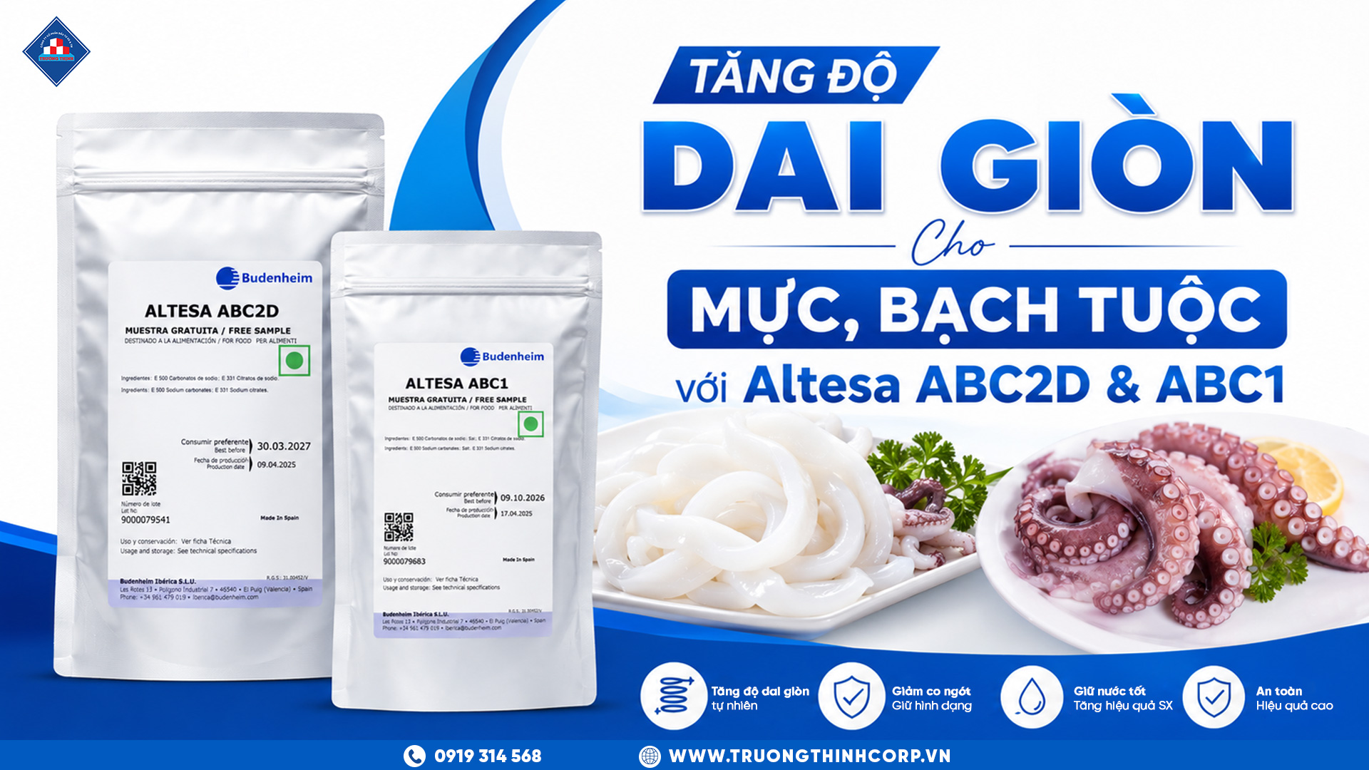 Tăng Độ Dai Giòn Cho Mực Và Bạch Tuộc Với Altesa ABC2D Và ABC1