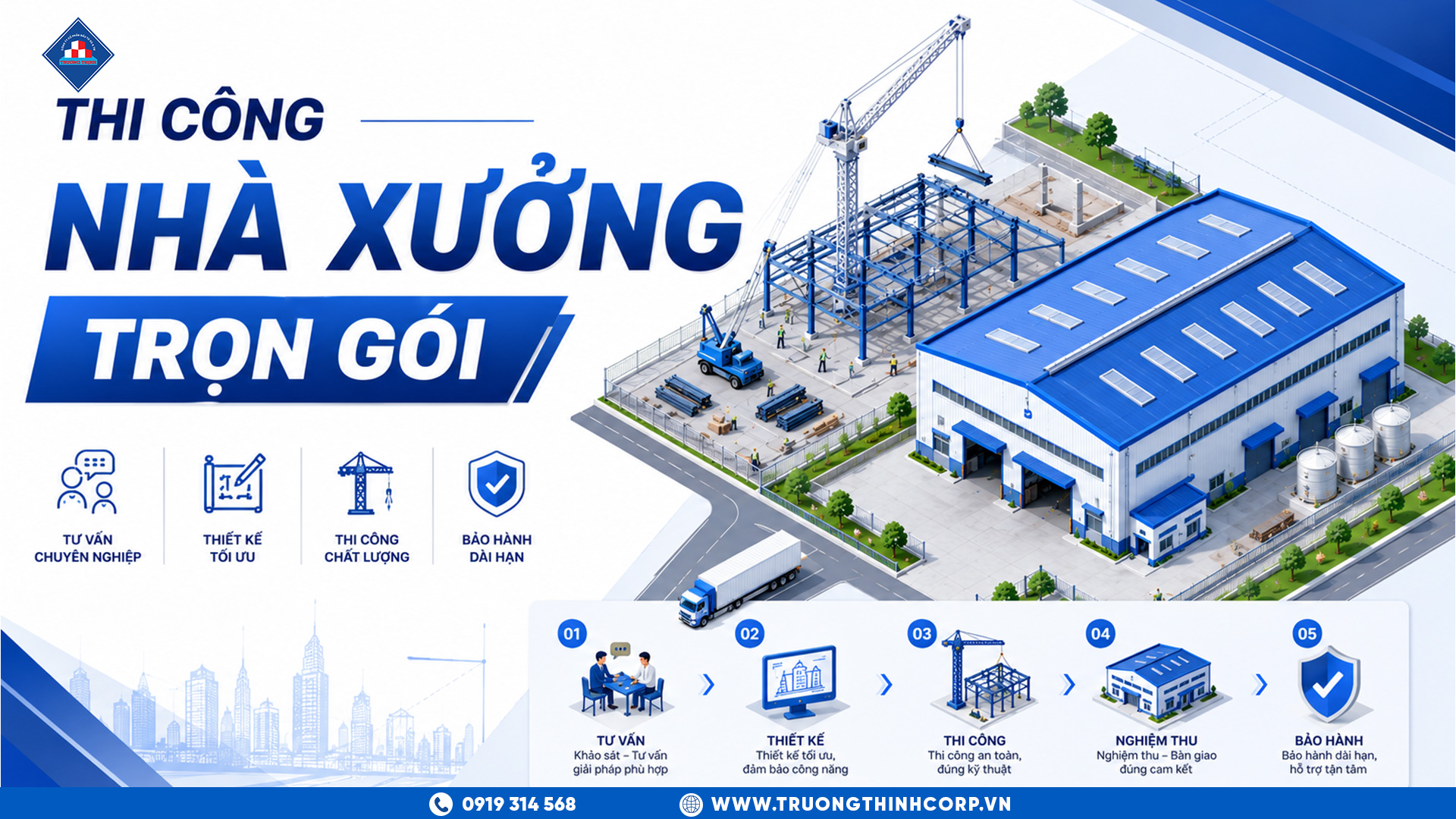 Thi Công Nhà Xưởng Trọn Gói Gồm Những Gì ?