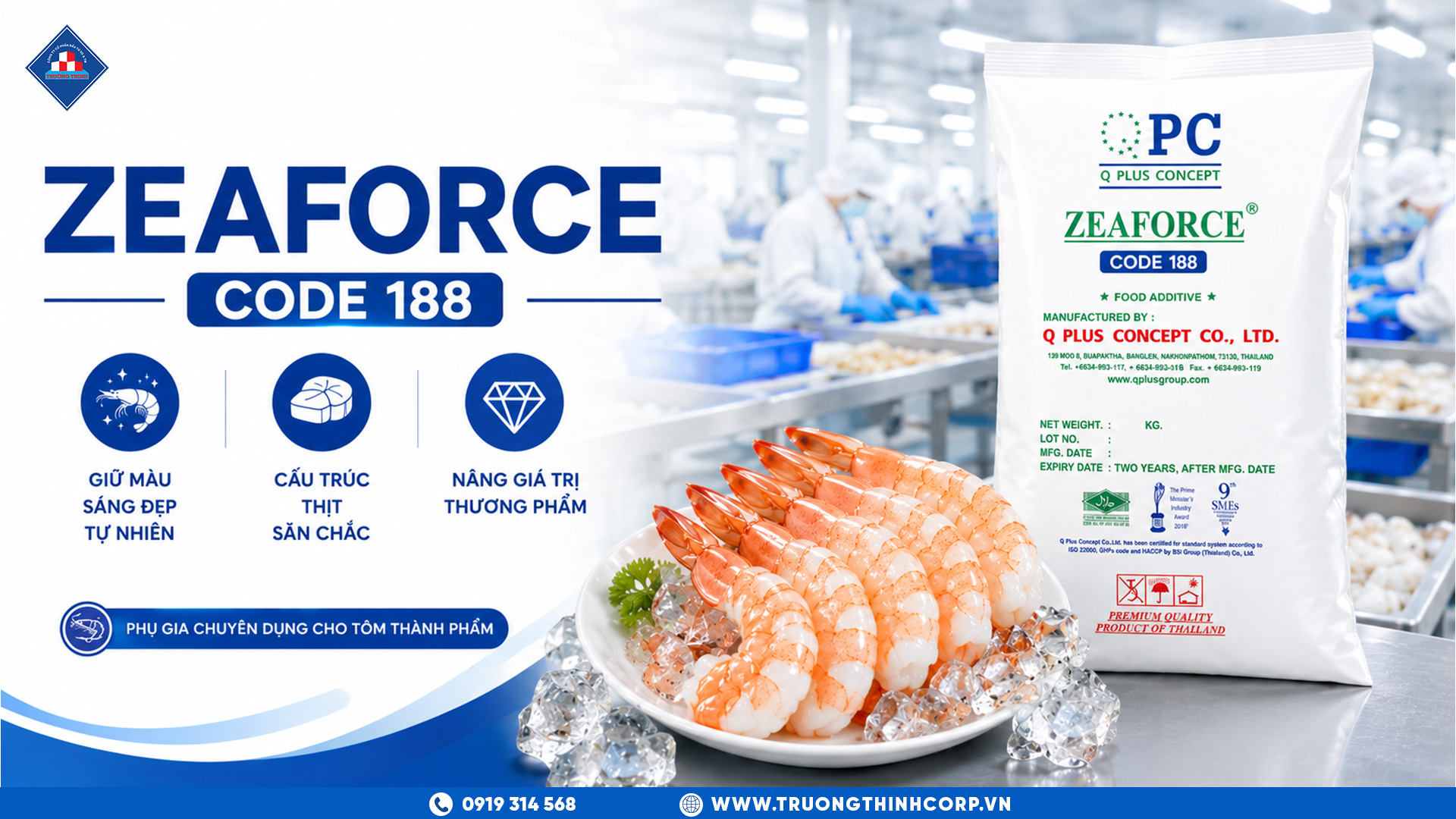 Zeaforce Code 188: Giải Pháp Giữ Màu Sáng và Cấu Trúc Tôm Toàn Diện