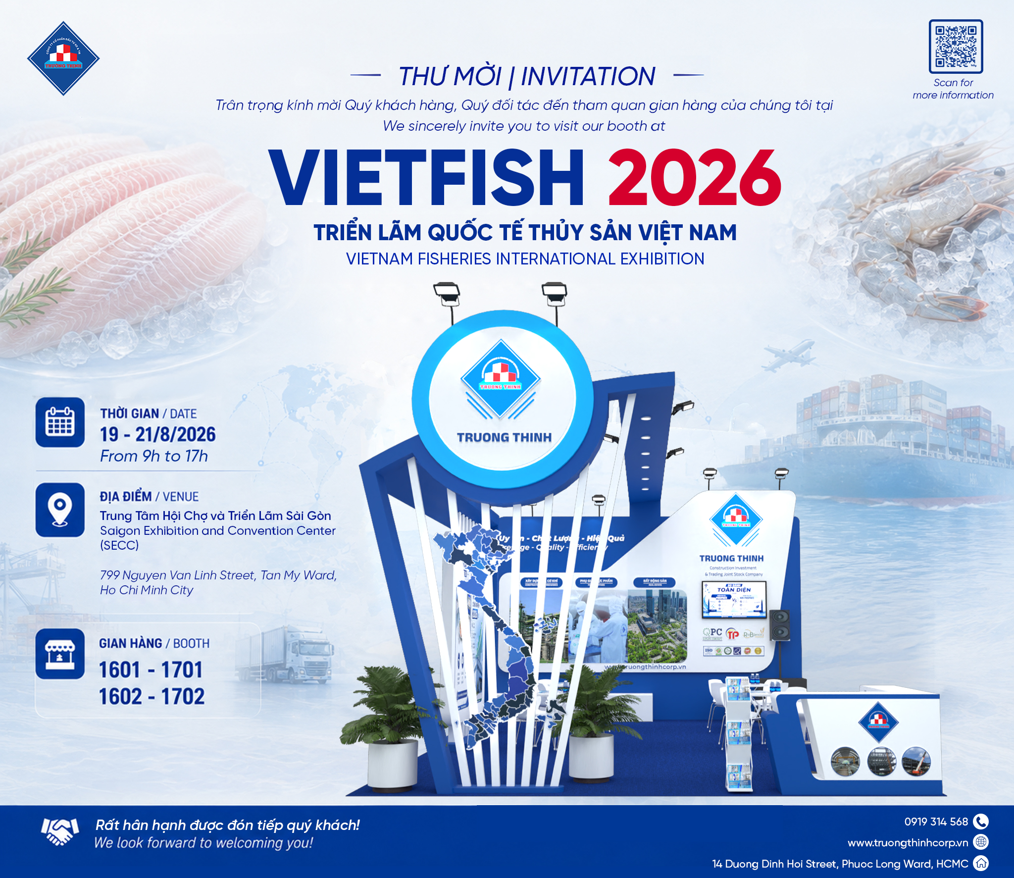 Trường Thịnh trân trọng kính mời Quý Khách hàng và Quý Đối tác tham quan gian hàng tại VIETFISH 2026
