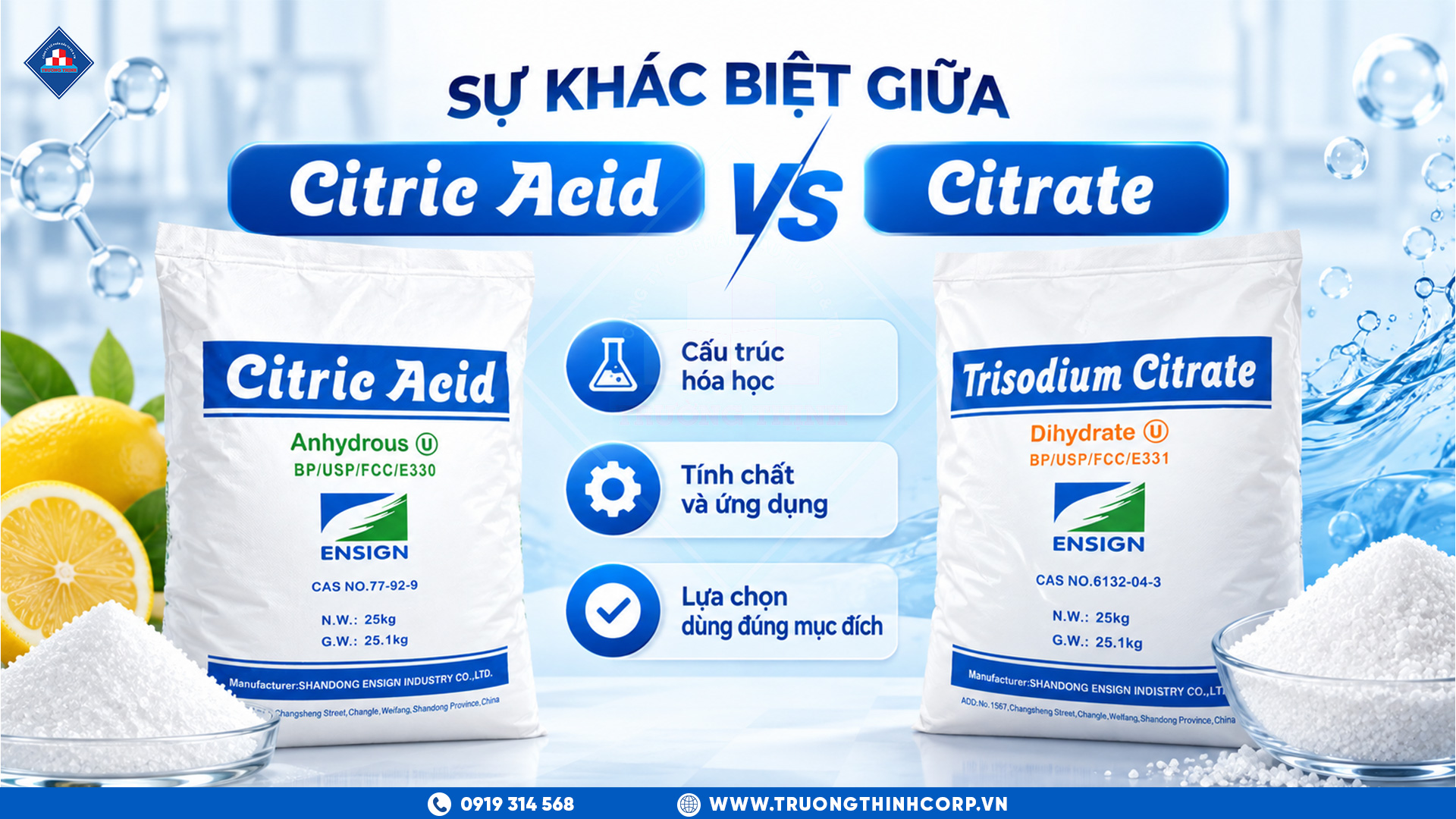 Sự Khác Biệt Giữa Citric Acid Và Citrate