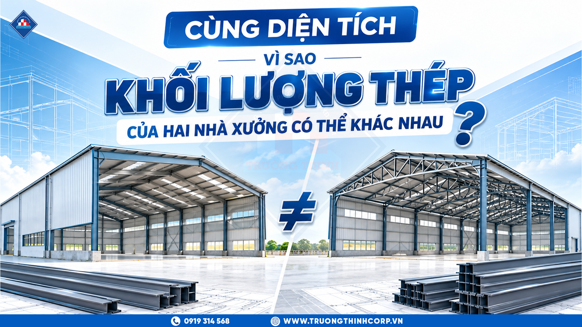 Cùng diện tích, vì sao khối lượng thép của hai nhà xưởng có thể khác nhau?